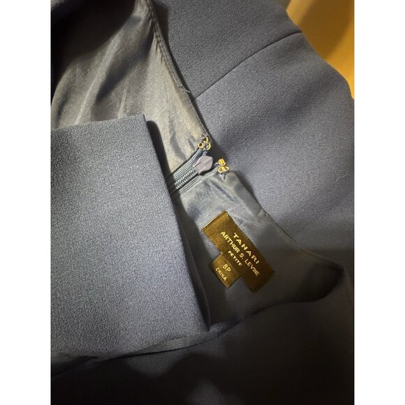 Tahari Levine Dress Cobalt Blue 8P 8 P Career Church Party 3/4 Sleeve V Neck - Picture 7 of 7